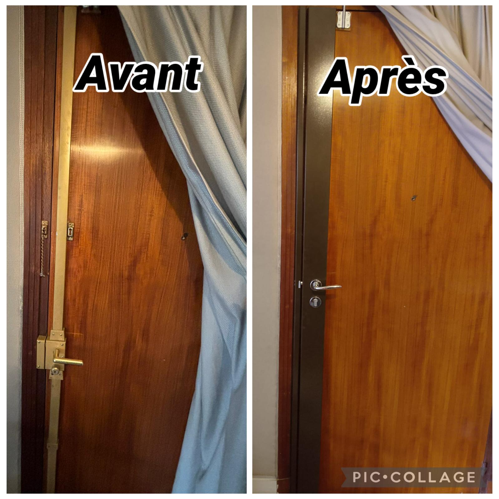 Installation cornières & nouvelle serrure